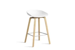 Barkruk AAS32 H65 eiken onderstel white