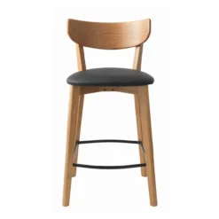 Barkruk Jack hout met kunstleer - 67 cm Naturel