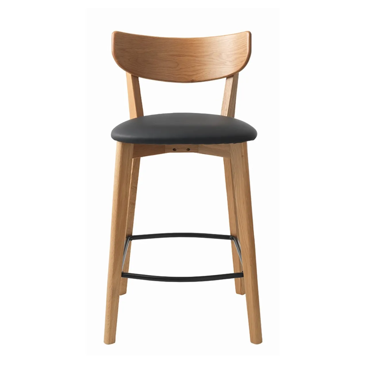 Barkruk Jack hout met kunstleer - 67 cm Naturel