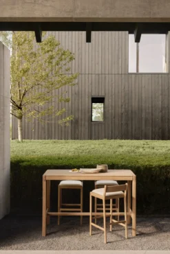 Barkruk Jack outdoor teak naturel kussen