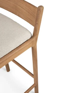 Barkruk Jack outdoor teak naturel kussen
