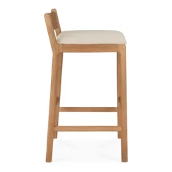 Barkruk Jack outdoor teak naturel kussen