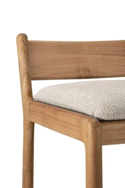 Barkruk Jack outdoor teak naturel kussen