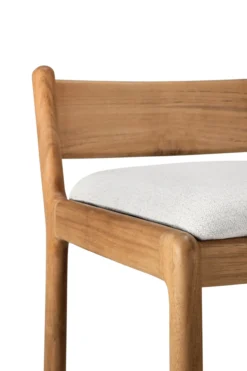 Barkruk Jack outdoor teak off-white kussen