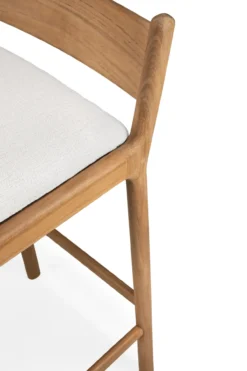 Barkruk Jack outdoor teak off-white kussen