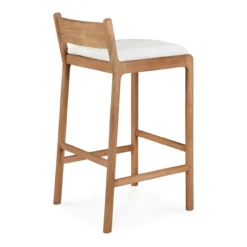 Barkruk Jack outdoor teak off-white kussen