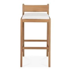 Barkruk Jack outdoor teak off-white kussen