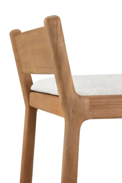 Barkruk Jack outdoor teak off-white kussen
