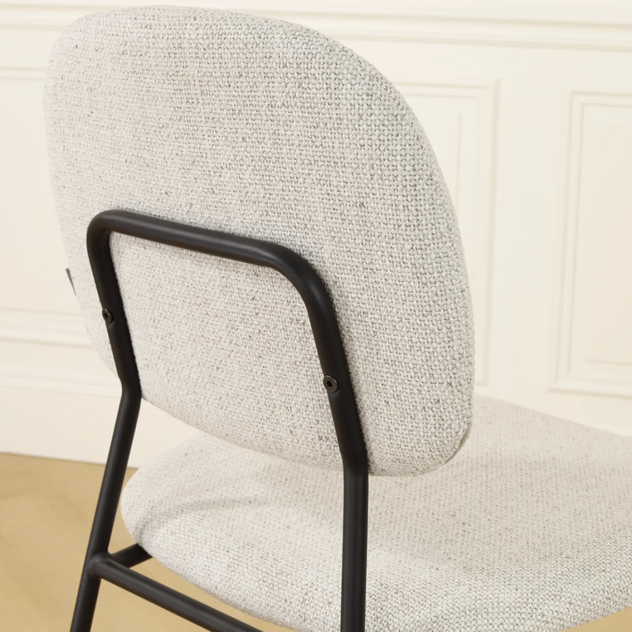 Barkruk Jasmijn beige gemêleerd - zwart onderstel H65