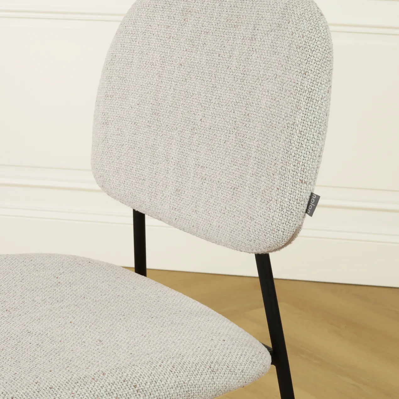 Barkruk Jasmijn beige gemêleerd - zwart onderstel H65