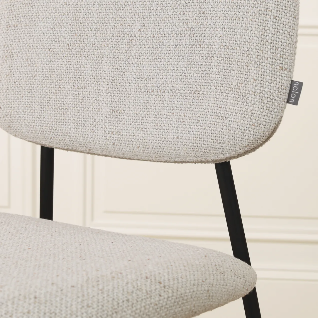 Barkruk Jasmijn beige gemêleerd - zwart onderstel H65