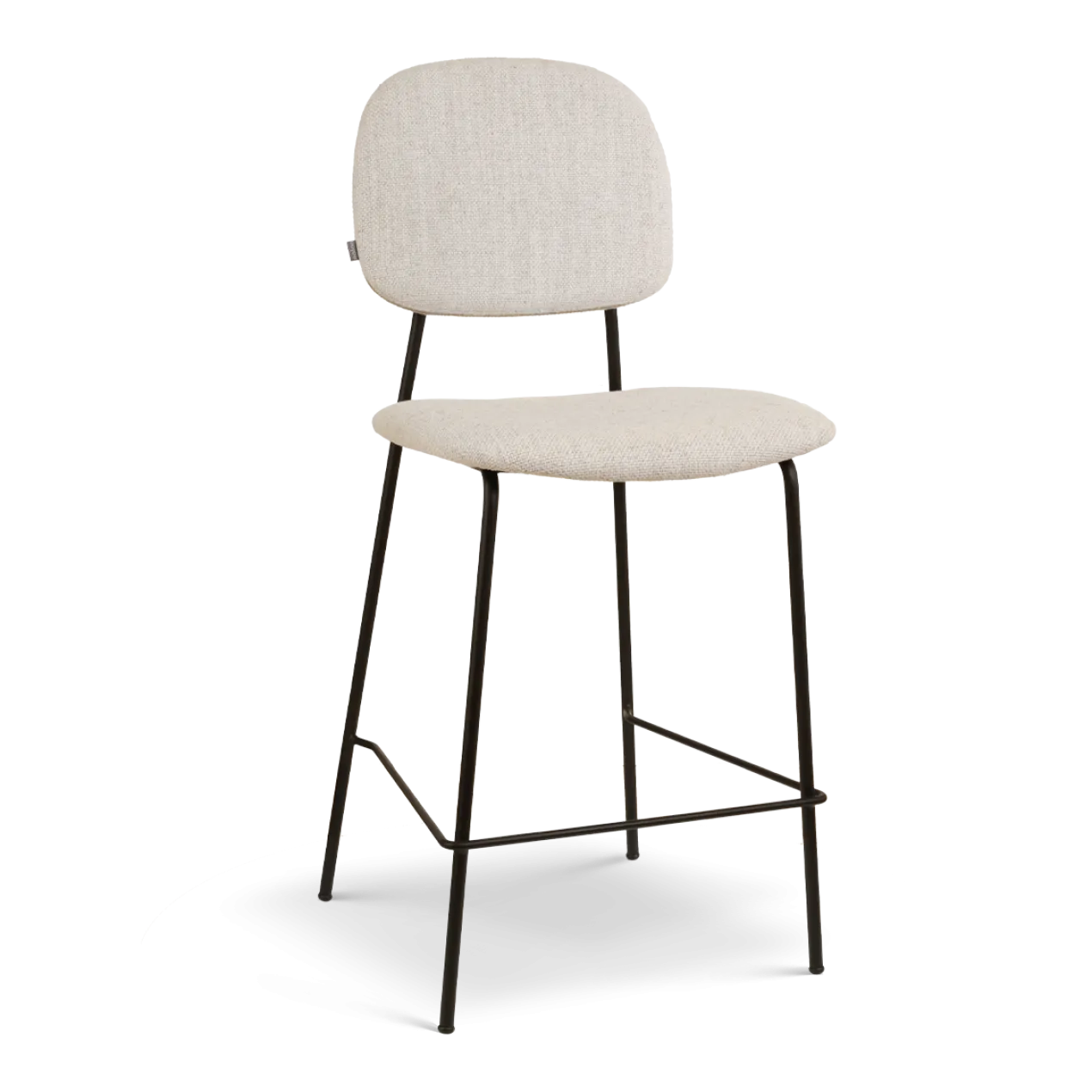Barkruk Jasmijn beige gemêleerd - zwart onderstel H65