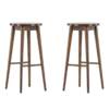 Barkruk Jur hout - 75 cm Donkerbruin - set van 2