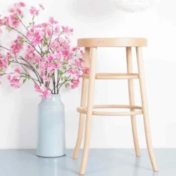 Barkruk Lauren houten H75 cm naturel