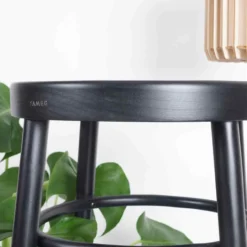 Barkruk Lauren houten H75 cm zwart