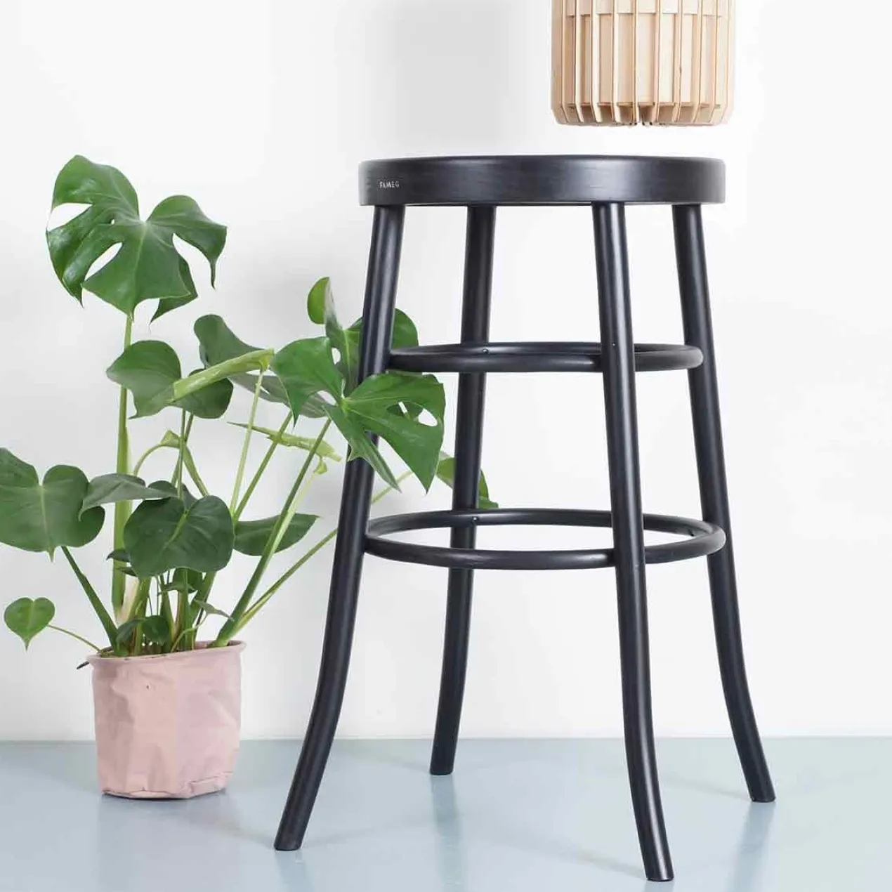 Barkruk Lauren houten H75 cm zwart