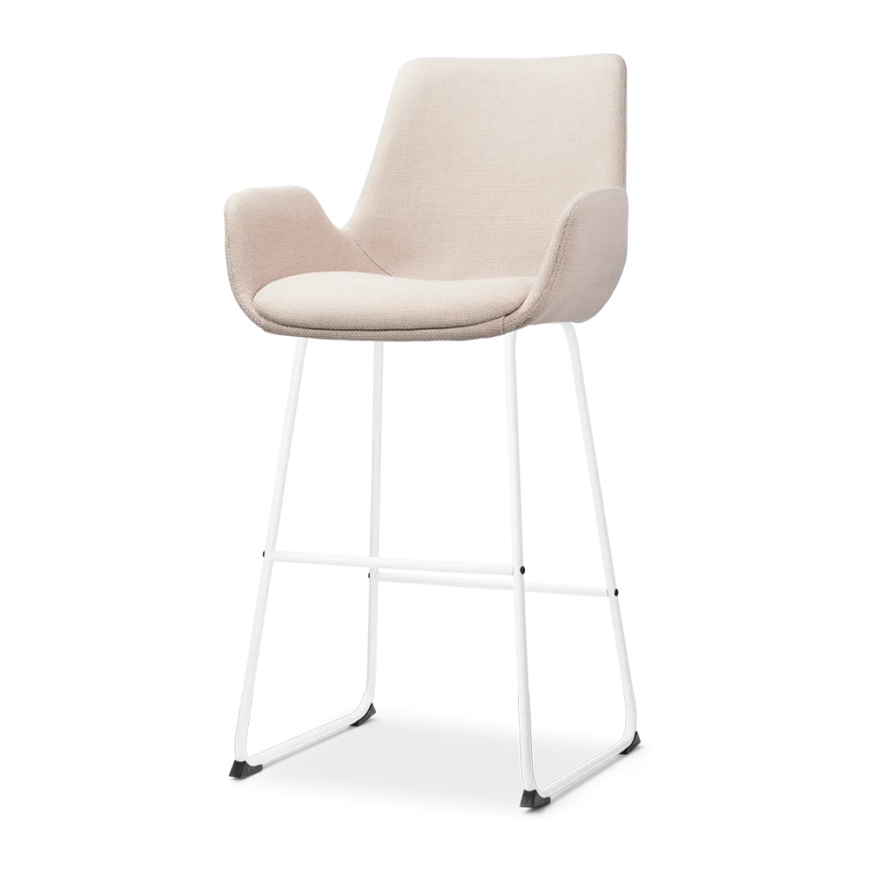 Barkruk Nino-Eef beige - wit onderstel - 75 cm
