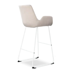Barkruk Nino-Eef beige - wit onderstel - 75 cm