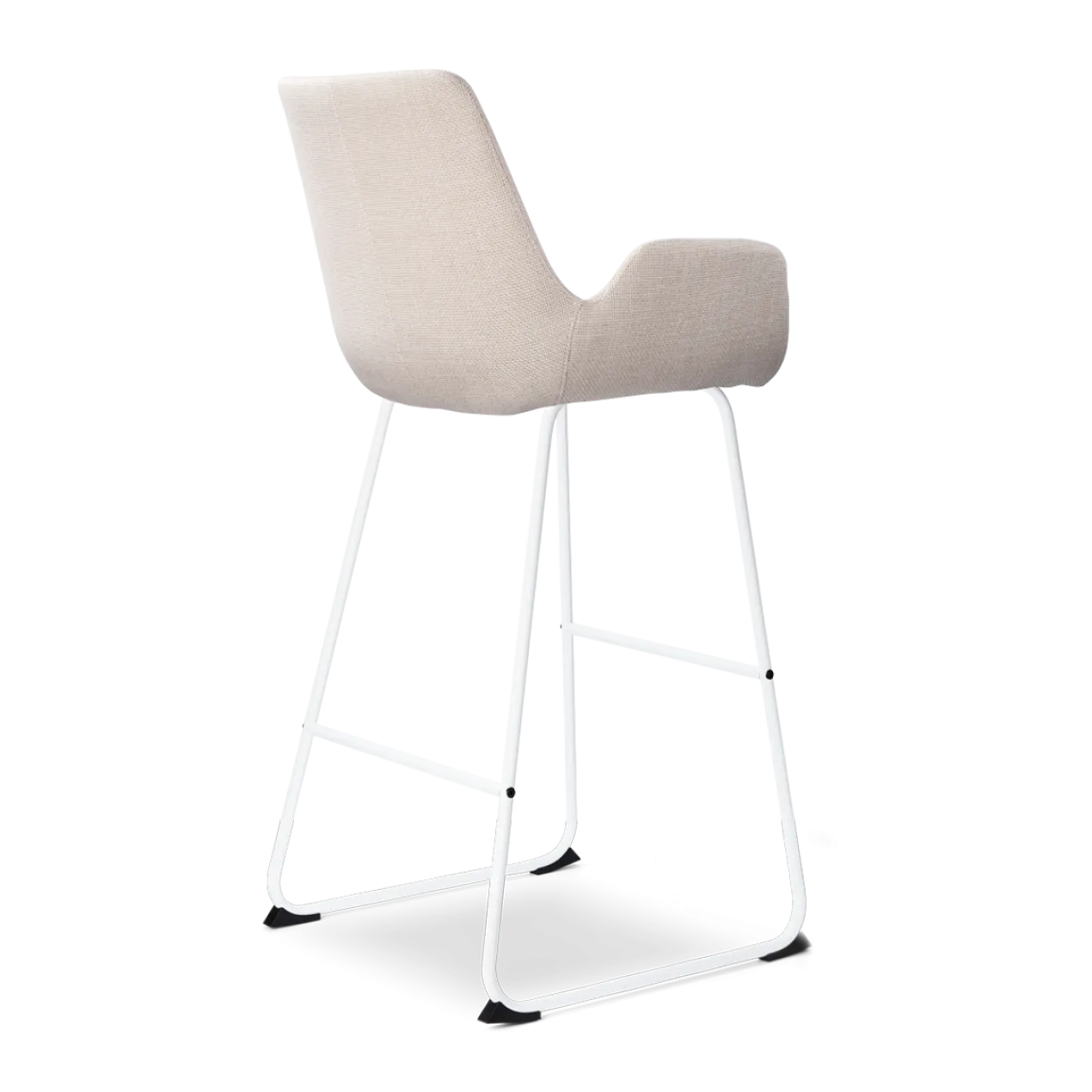 Barkruk Nino-Eef beige - wit onderstel - 75 cm