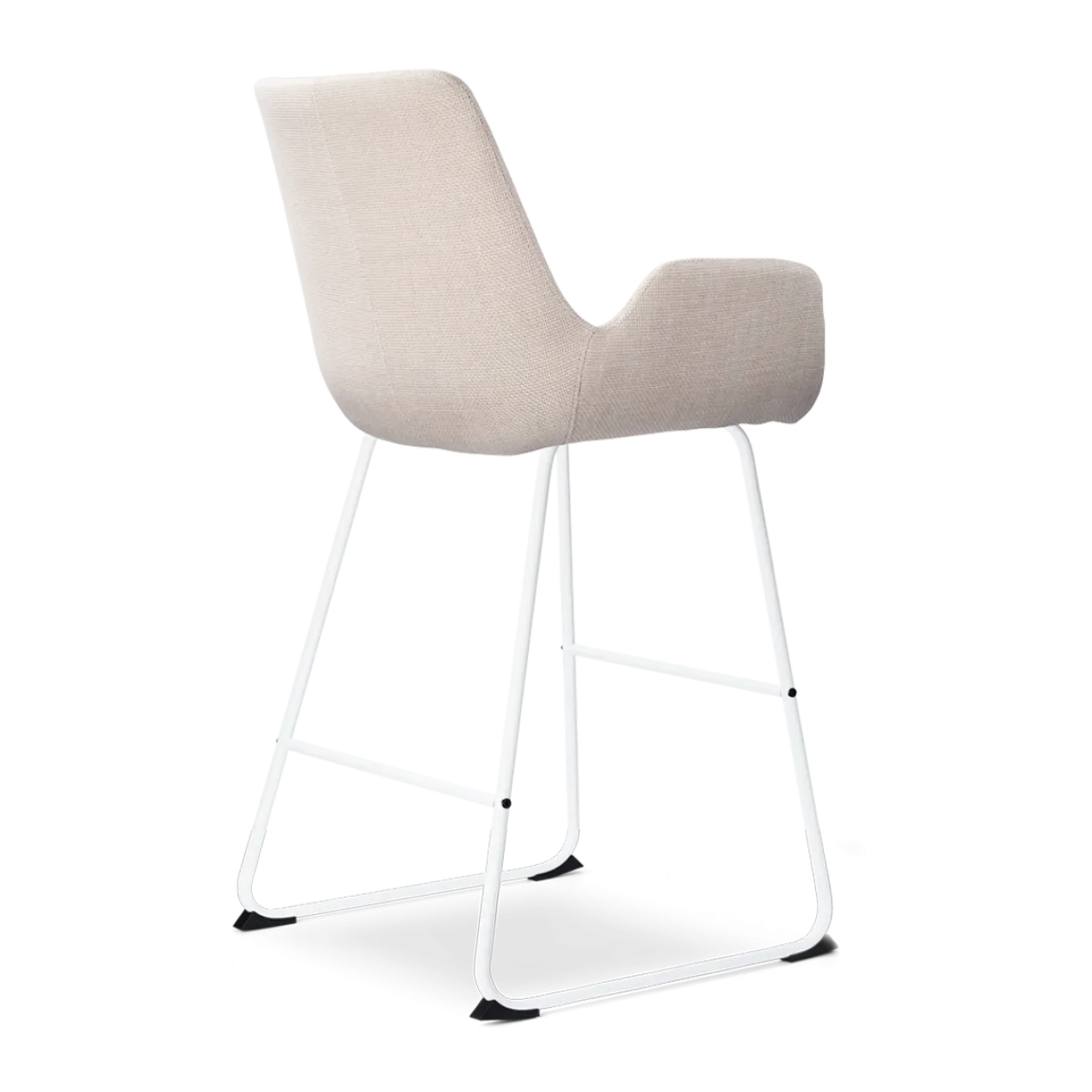Barkruk Nino-Eef beige - wit onderstel - 65 cm