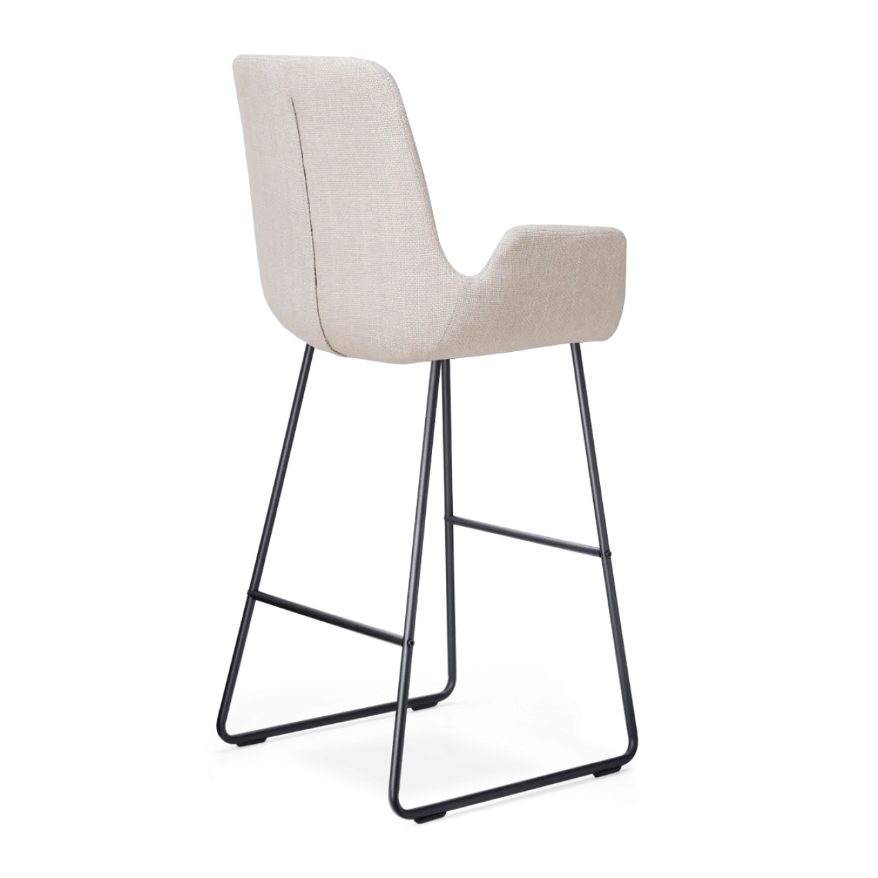 Barkruk Nino-Eef beige - zwart onderstel - 75 cm