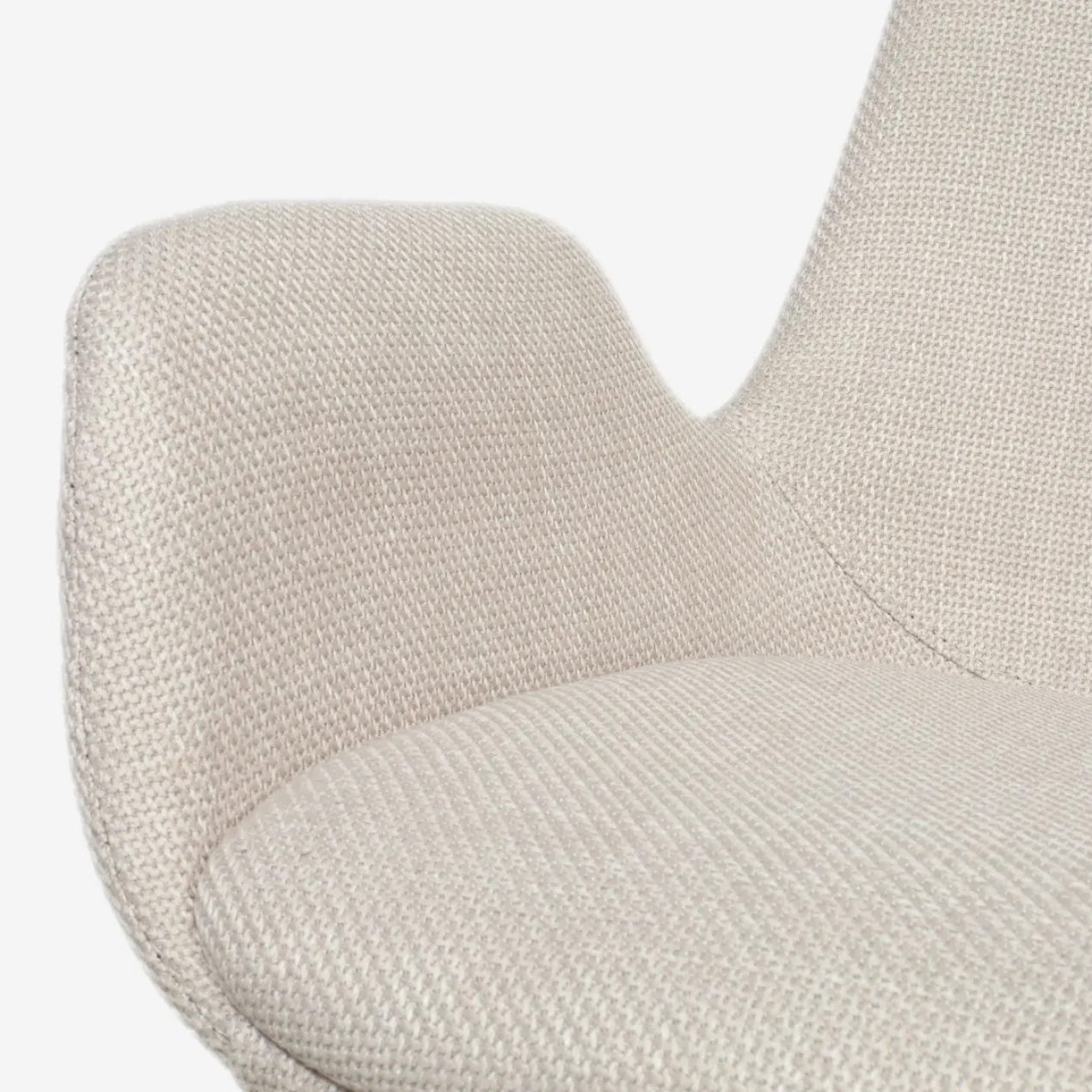Barkruk Nino-Eef beige - zwart onderstel - 75 cm