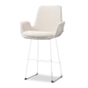 Barkruk Nino-Eef bouclé beige - wit onderstel - 65 cm