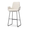 Barkruk Nino-Eef bouclé beige - zwart onderstel - 75 cm