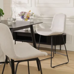 Barkruk Nino-Fé beige - zwart onderstel - 75 cm