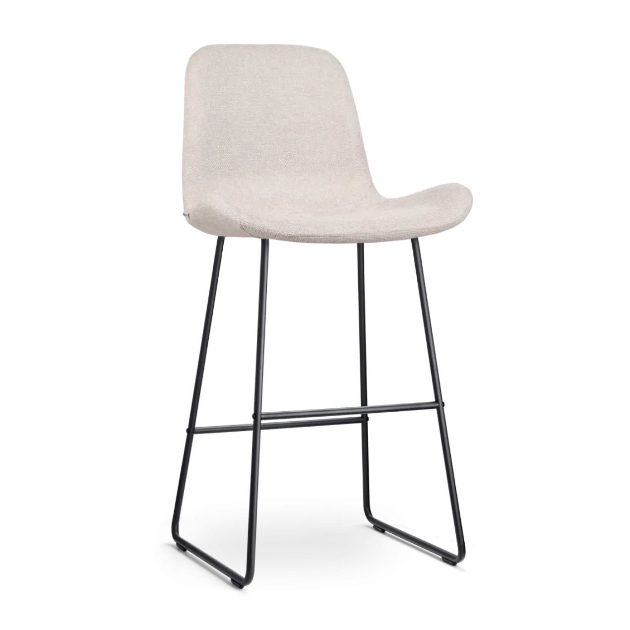 Barkruk Nino-Fé beige - zwart onderstel - 75 cm