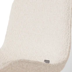 Barkruk Nino-Fé bouclé beige - wit onderstel - 65 cm