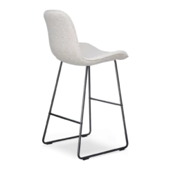 Barkruk Nino-Fé bouclé beige - zwart onderstel - 75 cm
