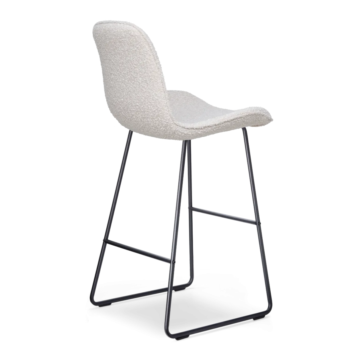 Barkruk Nino-Fé bouclé beige - zwart onderstel - 75 cm