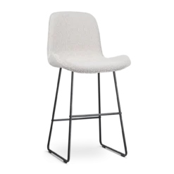 Barkruk Nino-Fé bouclé beige - zwart onderstel - 75 cm