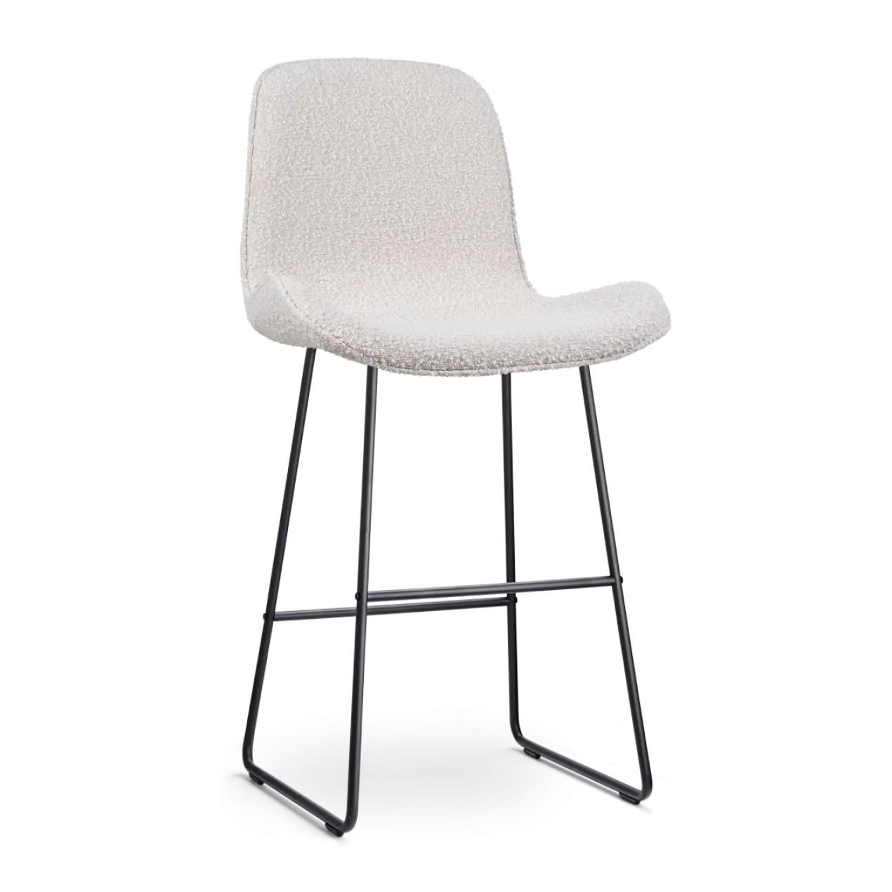 Barkruk Nino-Fé bouclé beige - zwart onderstel - 75 cm