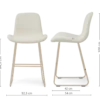 Barkruk Nino-Fé H65 cm beige onderstel cottonbeige