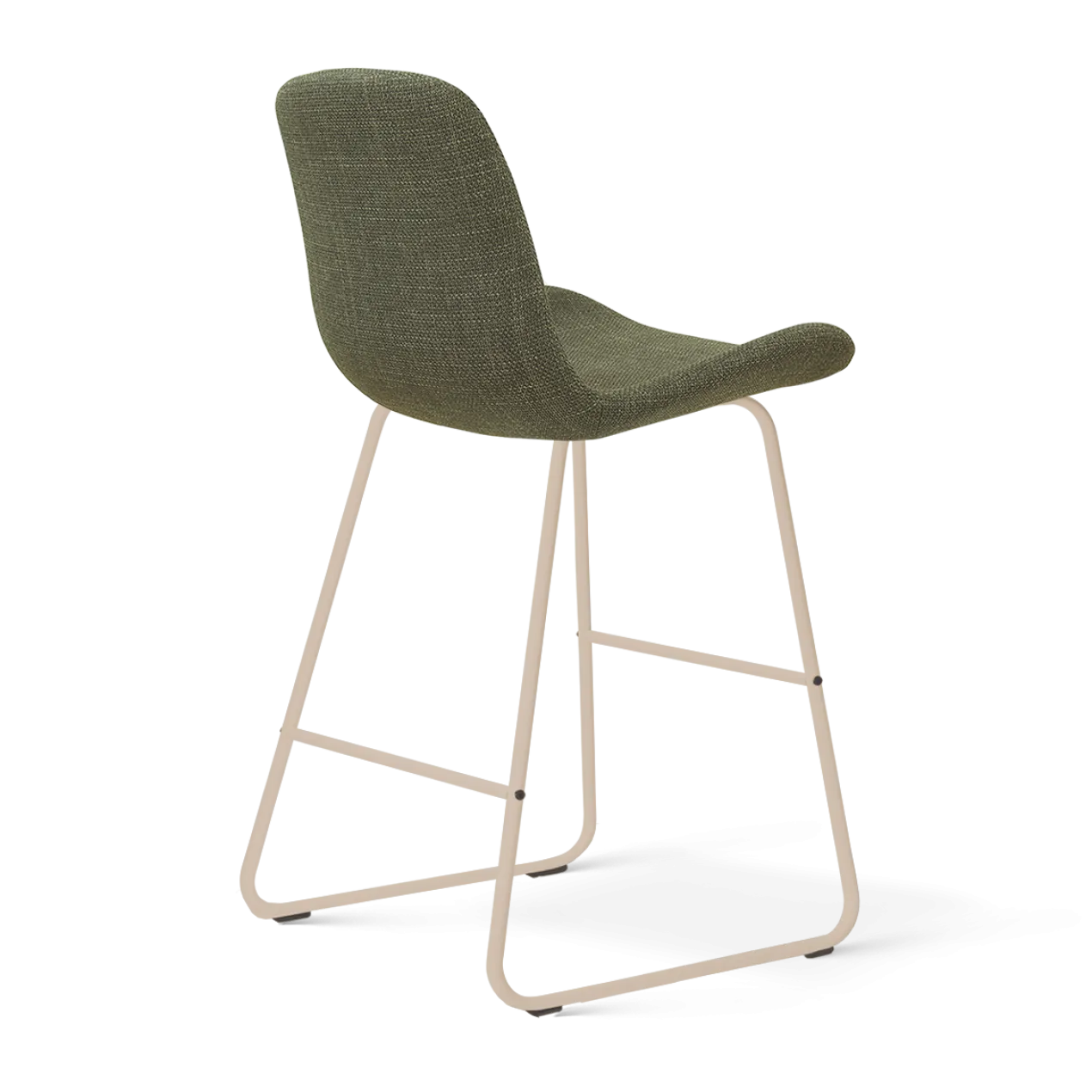 Barkruk Nino-Fé H65 cm beige onderstel forestgroen