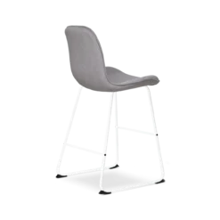 Barkruk Nino-Fé rib warm grijs - wit onderstel - 65 cm