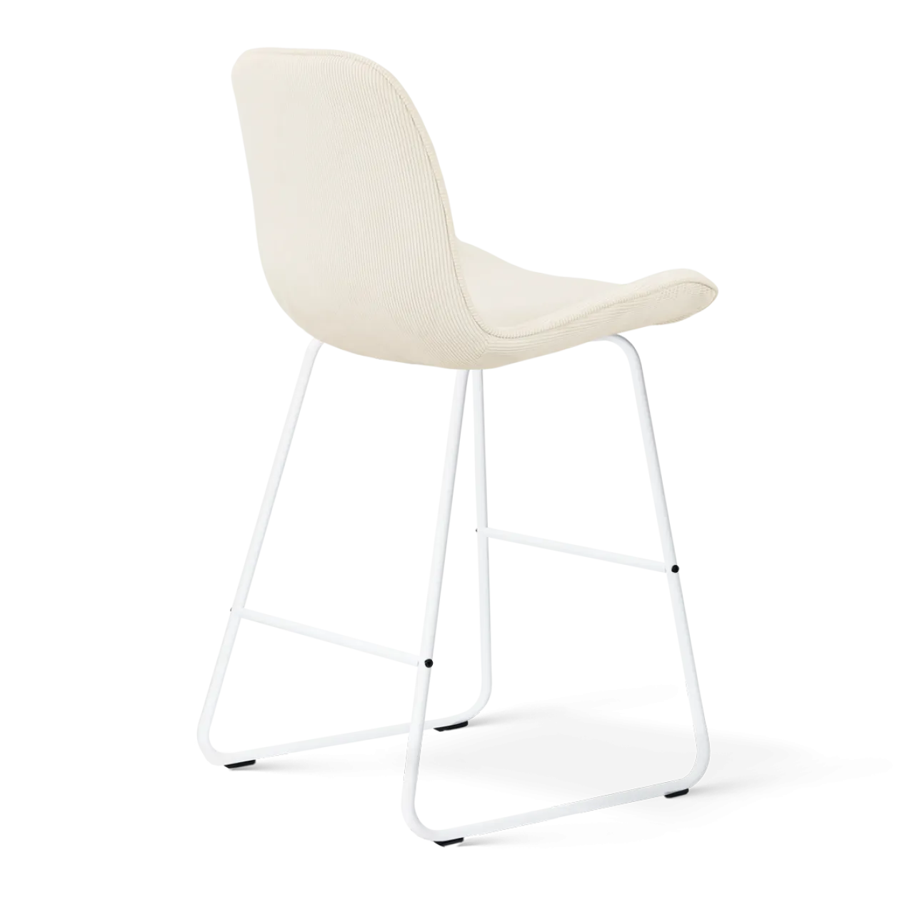 Barkruk Nino-Fé wit onderstel rib beige 65 cm