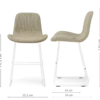 Barkruk Nino-Fé wit onderstel taupe melange 75 cm