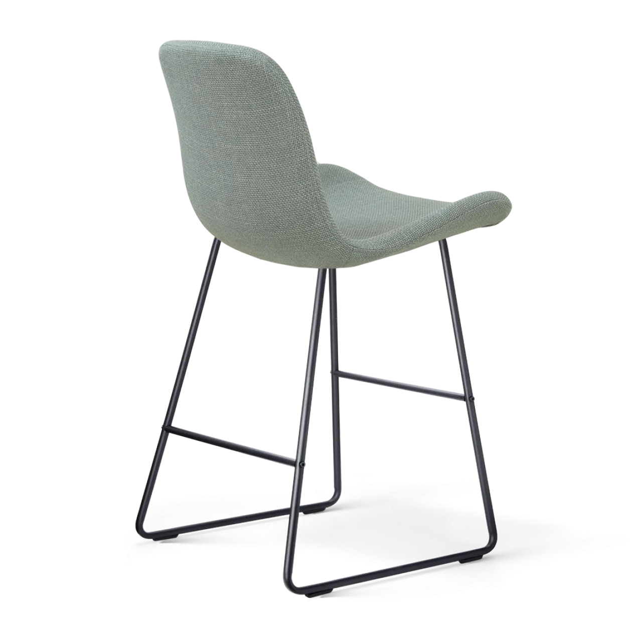 Barkruk Nino-Fé zwart onderstel saliegroen 65 cm