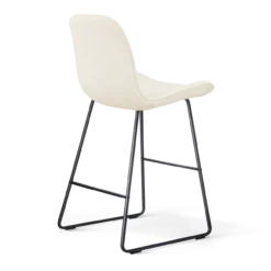 Barkruk Nino-Fé zwart onderstel rib beige 65 cm