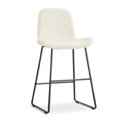 Barkruk Nino-Fé zwart onderstel rib beige 65 cm