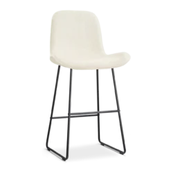 Barkruk Nino-Fé zwart onderstel rib beige 75 cm