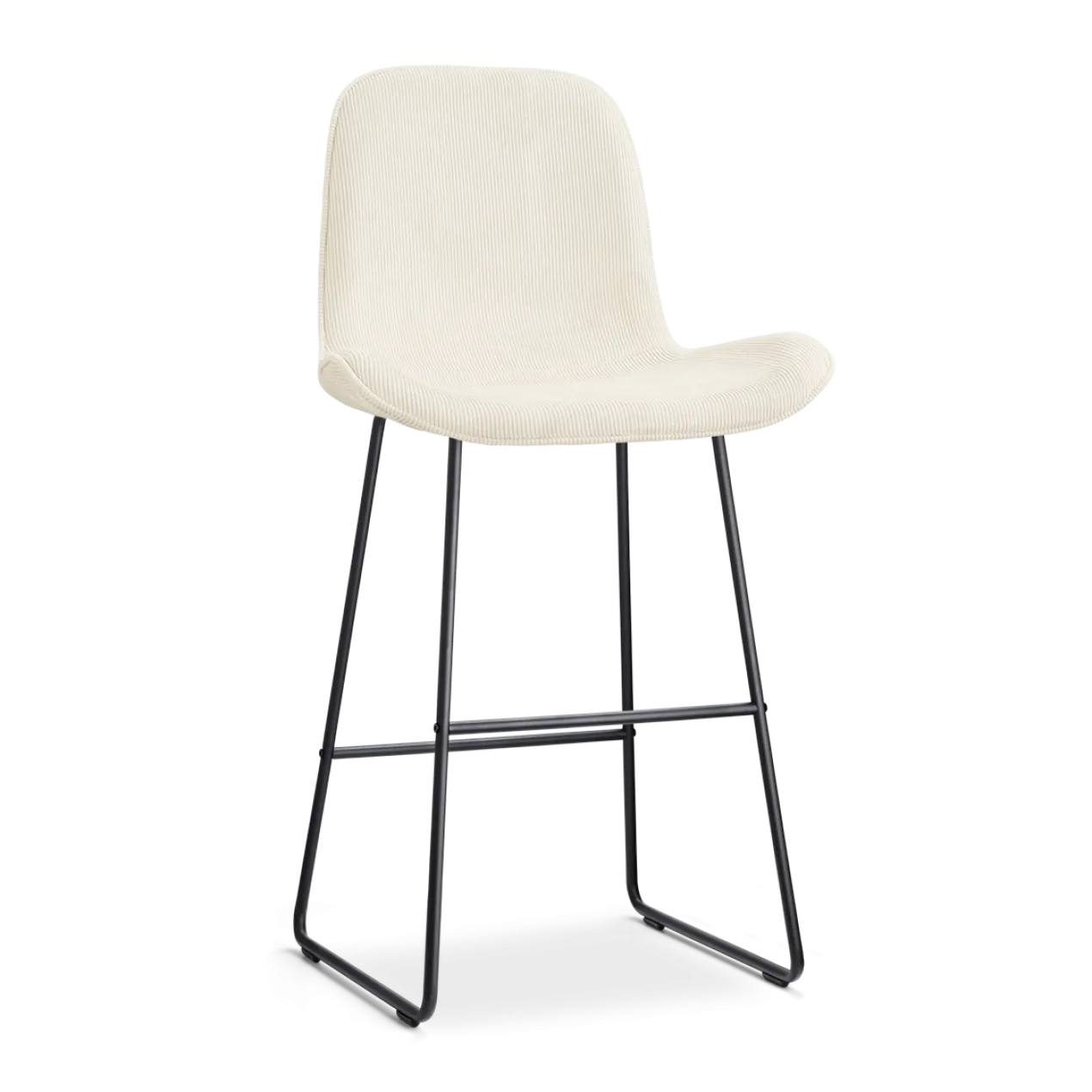 Barkruk Nino-Fé zwart onderstel rib beige 75 cm
