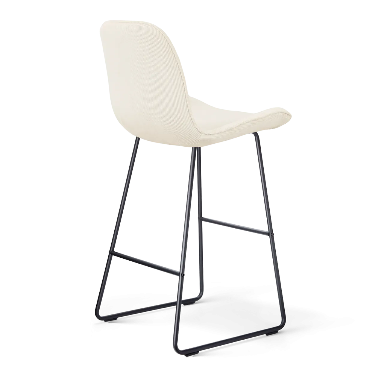 Barkruk Nino-Fé zwart onderstel rib beige 75 cm