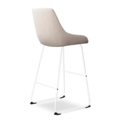 Barkruk Nino-Isa beige - wit onderstel - 75 cm