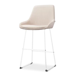 Barkruk Nino-Isa beige - wit onderstel - 75 cm