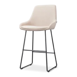 Barkruk Nino-Isa beige - zwart onderstel - 65 cm