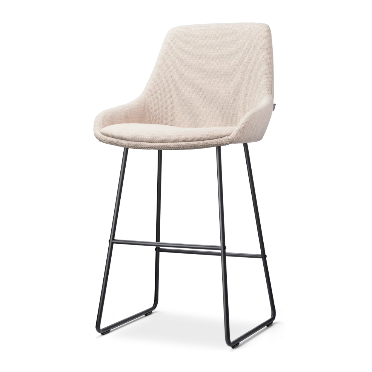 Barkruk Nino-Isa beige - zwart onderstel - 65 cm